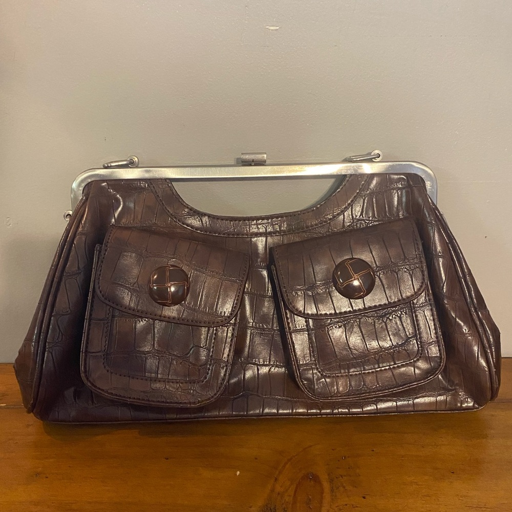 Stefanel brown clutch purse